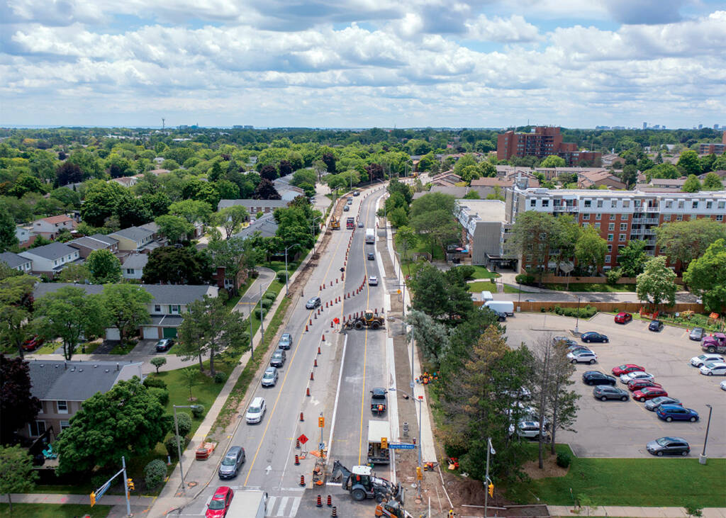 Aerial view of Pave-Al project in Mississauga