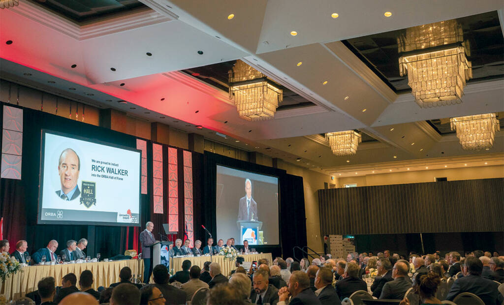 Wide angle view of Hall of Fame induction ceremony