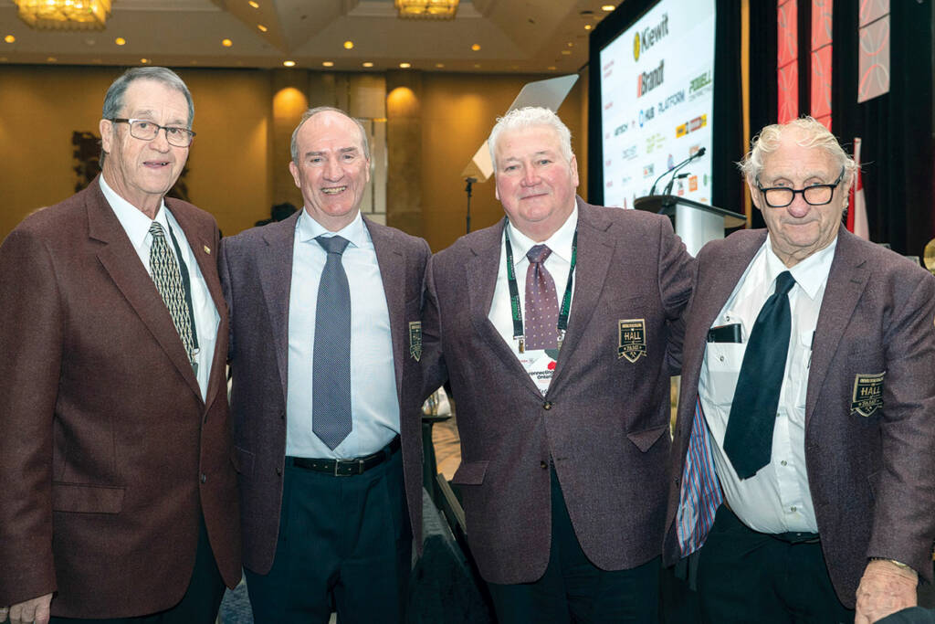 Ontario Infrastructure Hall of Famers posing for photo