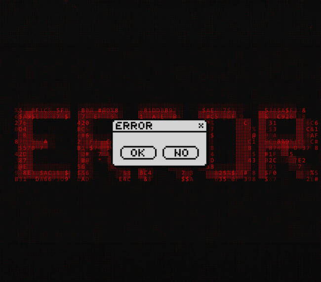 Critical Error Warning Message Window.