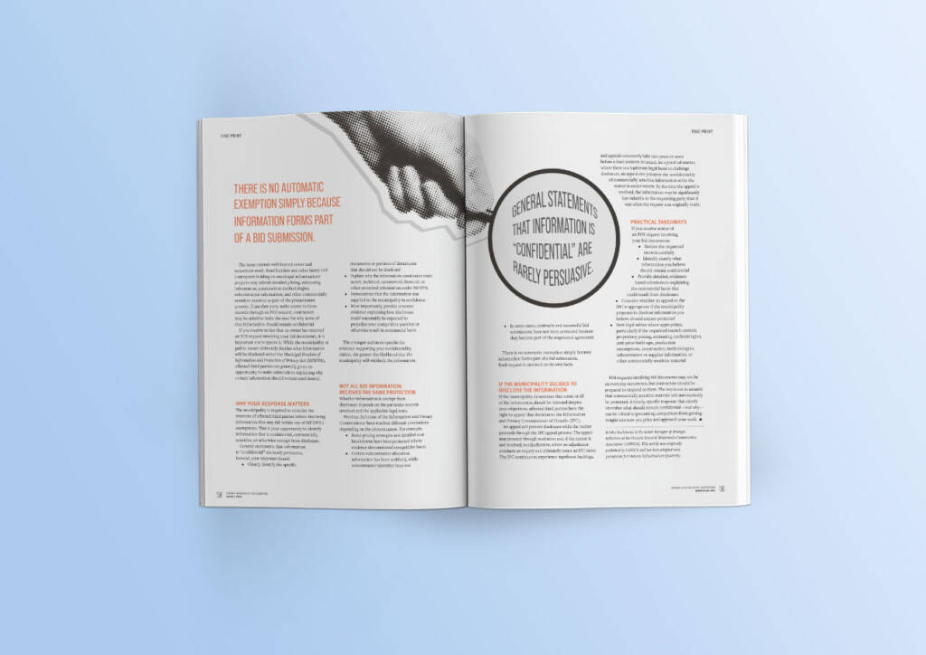 Article page spread for Cover and TOC for Ontario Infrastructure Quarterly • Issue 2 2026