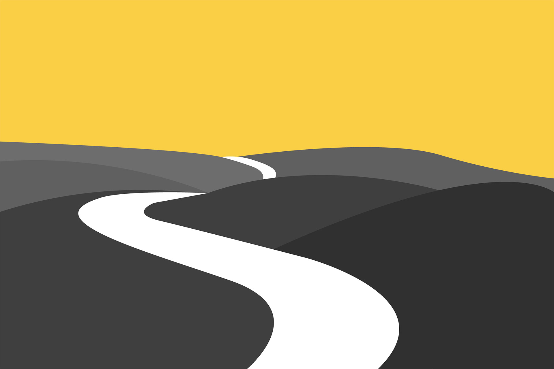 Vector illustration of road and rolling hills